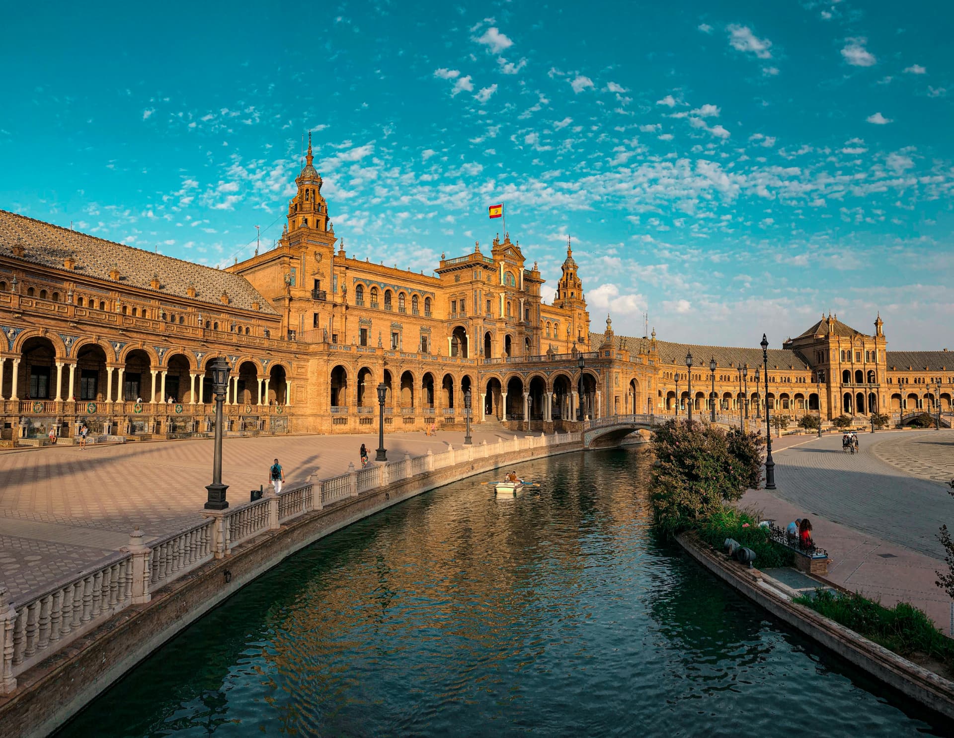 Plaza de España in Seville with its canal and arcades
